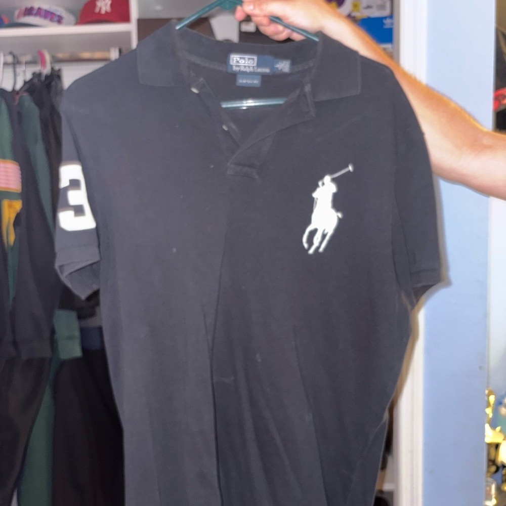 Ralph Lauren Black Polo Shirt Classic Fit Cotton